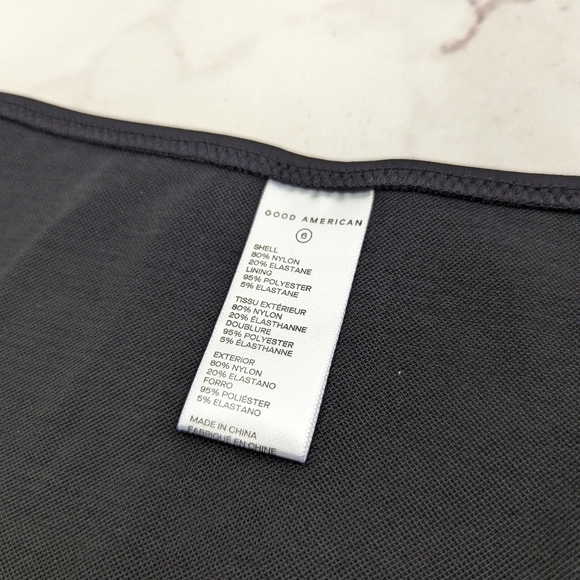 Good American Swim Bottom Women 6 3X Black Scuba Cheeky Bikini High Rise - Picture 4 of 13